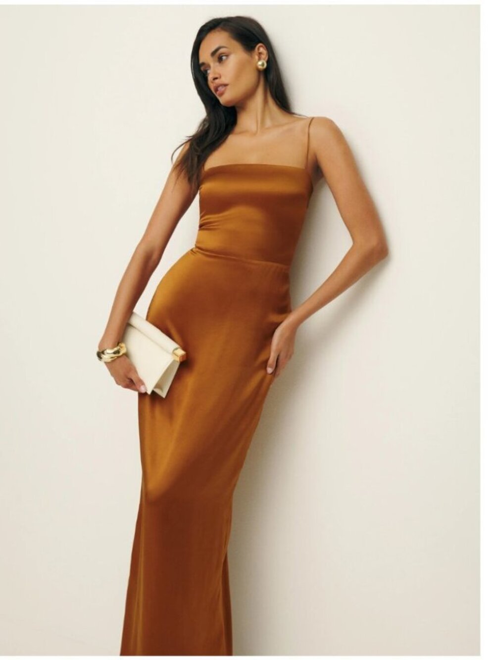 REFORMATION Frankie Silk Dress in Copper size 4 brand new, never worn
